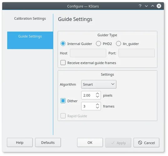 Guide Settings