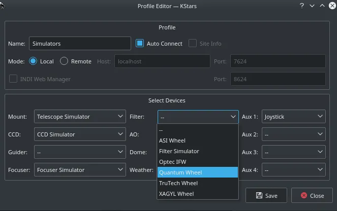 Ekos Profile Editor