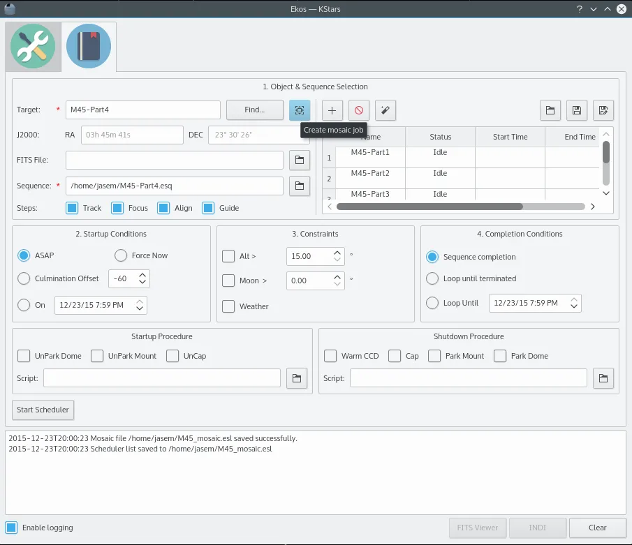 Ekos Scheduler