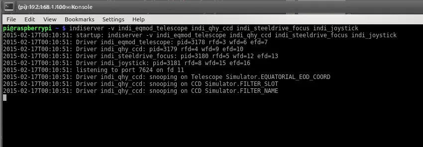 INDI server on RPi