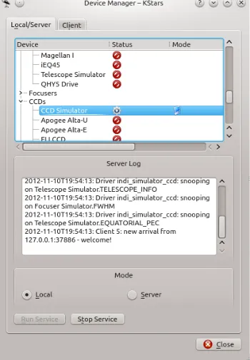 KStars Device Manager