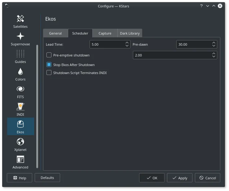 Scheduler Options