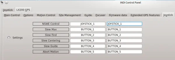 Joystick Settings