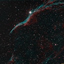 The Veil Nebula<br />Image by Rob Lancaster using Ekos/KStars bleeding running on a Raspberry Pi 3 with Ubuntu MATE. Taken on a Losmandy G11 mount with an SBIG 8300M camera in the Light Polluted area of Wilmington/Philadelphia. Comprised of 9 Ha images and 7 OIII images with all exposures 5 minutes. Processed in PixInsight and Aperture.